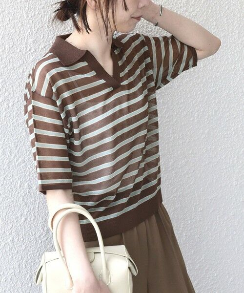 SHIPS / シップス ニット・セーター | 《予約》SHIPS Colors:〈手洗い可能〉シアー ボーダー スキッパー ニット◆ | 詳細20