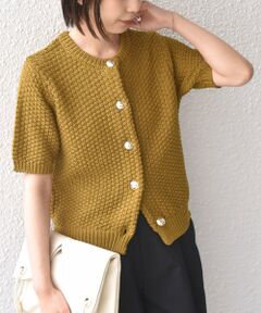 SHIPS / シップス カーディガン・ボレロ | 《予約》SHIPS Colors:〈手洗い可能〉リンクス ステッチ 5分袖 ニット ジャケット◆