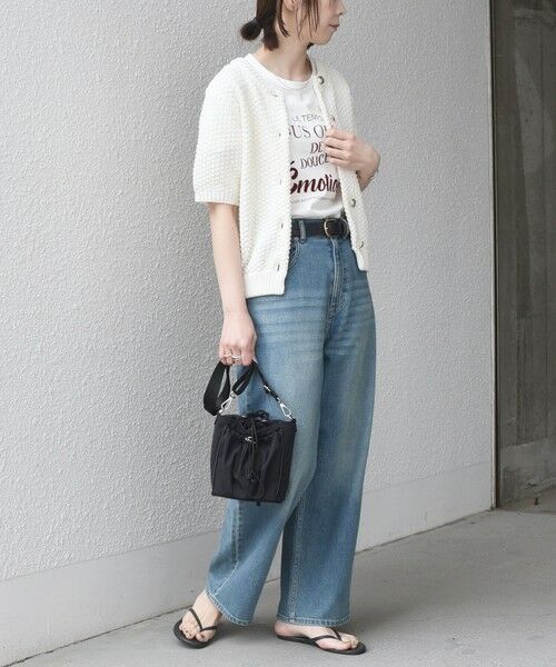 SHIPS / シップス カーディガン・ボレロ | 《予約》SHIPS Colors:〈手洗い可能〉リンクス ステッチ 5分袖 ニット ジャケット◆ | 詳細5
