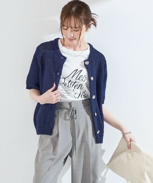 SHIPS / シップス カーディガン・ボレロ | 《予約》SHIPS Colors:〈手洗い可能〉リンクス ステッチ 5分袖 ニット ジャケット◆ | 詳細27