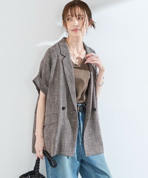 SHIPS / シップス テーラードジャケット | 《予約》SHIPS Colors:〈手洗い可能〉カラミ ダブルブレスト 5分袖 ジャケット◆ | 詳細19