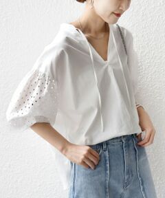 SHIPS / シップス シャツ・ブラウス | 《予約》〈手洗い可能〉カットワーク レース スリーブ ブラウス