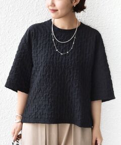 SHIPS / シップス シャツ・ブラウス | 《予約》ウェーブ フクレ ジャカード ショート スリーブ プルオーバー
