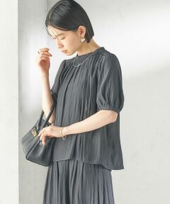 SHIPS / シップス シャツ・ブラウス | 《予約》〈手洗い可能〉無地 カッセン ギャザー 半袖 ブラウス