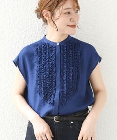 SHIPS / シップス シャツ・ブラウス | 〈接触冷感/手洗い可能〉Jupiter 麻混 フリル ブラウス