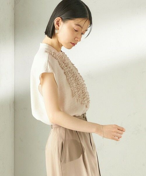 SHIPS / シップス シャツ・ブラウス | 《予約》〈接触冷感/手洗い可能〉Jupiter 麻混 フリル ブラウス | 詳細10