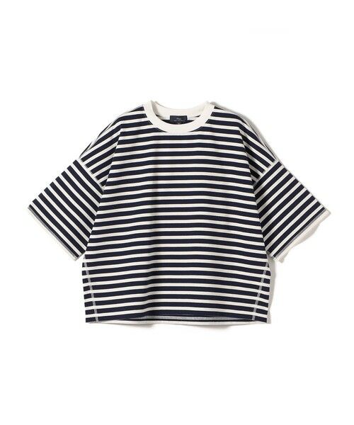 SHIPS / シップス Tシャツ | SHIPS Primary Navy Label:コットン 天竺 ハーフ スリーブ TEE（ネイビー）