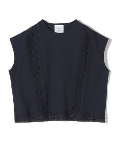 SHIPS / シップス Tシャツ | 《予約》【SHIPS別注】assiette: 〈手洗い可能〉レース コンビ フレンチ スリーブ