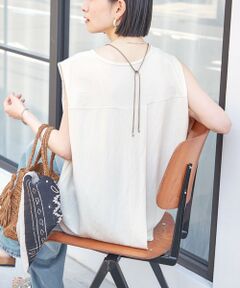 SHIPS / シップス Tシャツ | 《予約》【実力派ベーシック】〈手洗い可能〉レーヨン ナイロン 深 ベンツ ノースリーブ プルオーバー