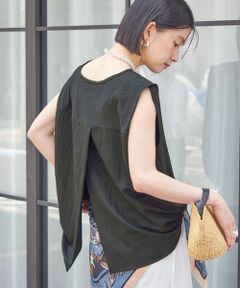 SHIPS / シップス Tシャツ | 《予約》【実力派ベーシック】〈手洗い可能〉レーヨン ナイロン 深 ベンツ ノースリーブ プルオーバー