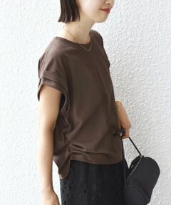 SHIPS / シップス Tシャツ | 《予約》【WEB限定】〈汗染み防止加工〉機能素材 サイド ギャザー フレンチ スリーブ プルオーバー