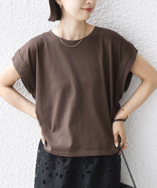 SHIPS / シップス Tシャツ | 《予約》【WEB限定】〈汗染み防止加工〉機能素材 サイド ギャザー フレンチ スリーブ プルオーバー | 詳細15