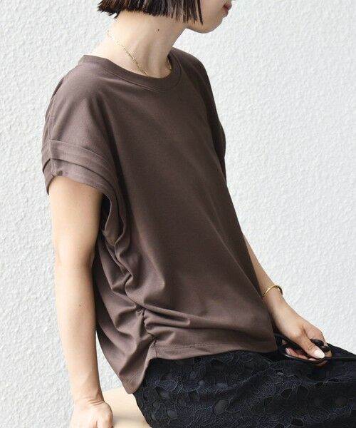 SHIPS / シップス Tシャツ | 《予約》【WEB限定】〈汗染み防止加工〉機能素材 サイド ギャザー フレンチ スリーブ プルオーバー | 詳細19