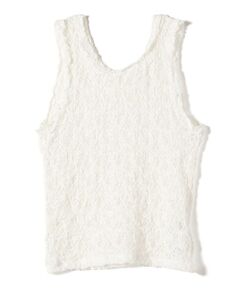 SHIPS / シップス タンクトップ | 〈手洗い可能〉ラッセル レース 前後 2WAY ノースリーブ プルオーバー