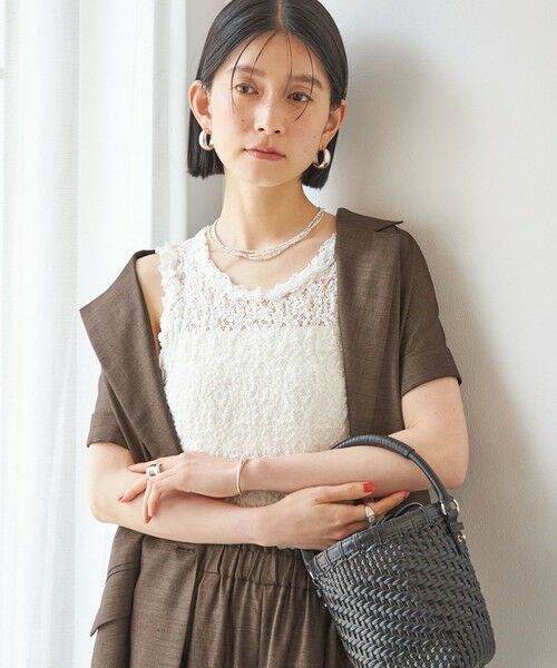 SHIPS / シップス タンクトップ | 〈手洗い可能〉ラッセル レース 前後 2WAY ノースリーブ プルオーバー | 詳細2