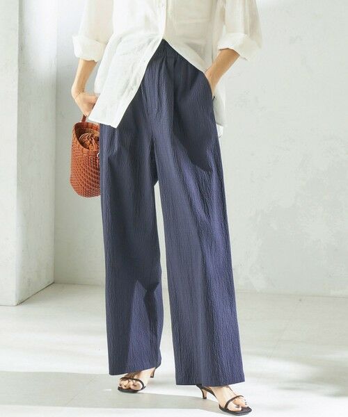 SHIPS / シップス その他パンツ | 《予約》〈手洗い可能〉ACAR バンピー チェック タック パンツ（ネイビー）