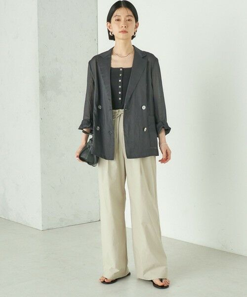SHIPS / シップス その他パンツ | 《予約》Wai＋:〈接触冷感 / 吸水速乾 / 洗濯機可能〉タイプライター コンフィ タック パンツ | 詳細14