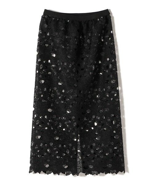 SHIPS / シップス ロング・マキシ丈スカート | TORAZZODONNA:〈手洗い可能〉カットワーク レース スカート（ブラック）