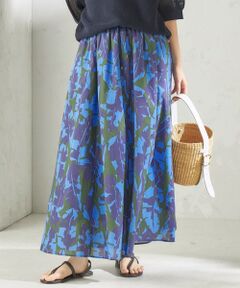 SHIPS / シップス ロング・マキシ丈スカート | 《予約》〈手洗い可能〉DEVEAUX リーフ プリント スカート