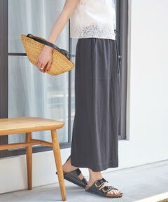 SHIPS / シップス ロング・マキシ丈スカート | 《予約》【実力派ベーシック】〈手洗い可能〉レーヨン ナイロン ポケット デザイン Iライン スカート