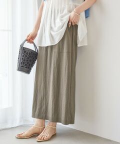 SHIPS / シップス ロング・マキシ丈スカート | 《予約》【実力派ベーシック】〈手洗い可能〉レーヨン ナイロン ポケット デザイン Iライン スカート