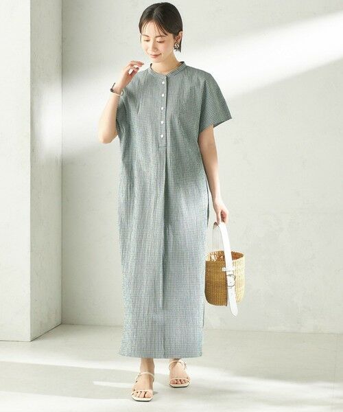 SHIPS / シップス ロング・マキシ丈ワンピース | 《予約》〈手洗い可能〉ACAR バンピー チェック ワンピース | 詳細17