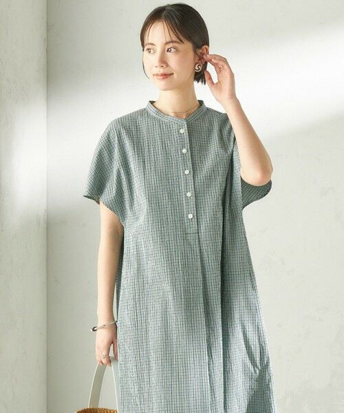 SHIPS / シップス ロング・マキシ丈ワンピース | 《予約》〈手洗い可能〉ACAR バンピー チェック ワンピース | 詳細22