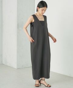 SHIPS / シップス ロング・マキシ丈ワンピース | 《予約》Wai＋:〈接触冷感 / 吸水速乾 / 洗濯機可能〉タイプライター コクーン ワンピース