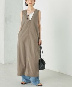 SHIPS / シップス ロング・マキシ丈ワンピース | 《予約》Wai＋:〈接触冷感 / 吸水速乾 / 洗濯機可能〉タイプライター コクーン ワンピース