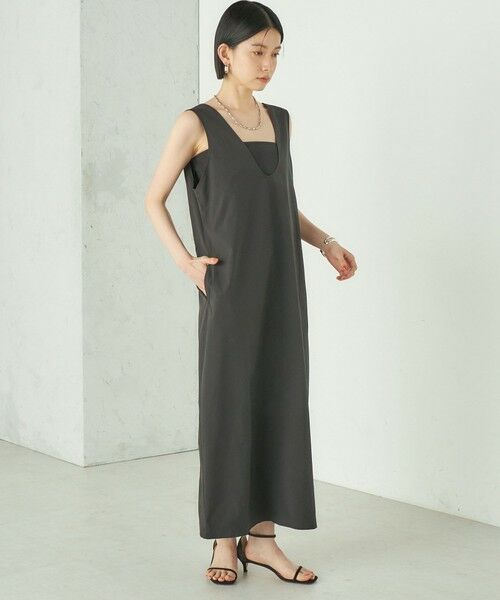 SHIPS / シップス ロング・マキシ丈ワンピース | 《予約》Wai＋:〈接触冷感 / 吸水速乾 / 洗濯機可能〉タイプライター コクーン ワンピース | 詳細6