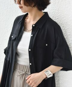 SHIPS / シップス ロング・マキシ丈ワンピース | 《予約》【WEB限定】〈手洗い可能〉リネン 麻 ポケット デザイン ドロスト ワンピース