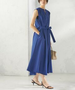 SHIPS / シップス ロング・マキシ丈ワンピース | 《予約》〈洗濯機可能〉綿ポリ スキッパー フレア ワンピース