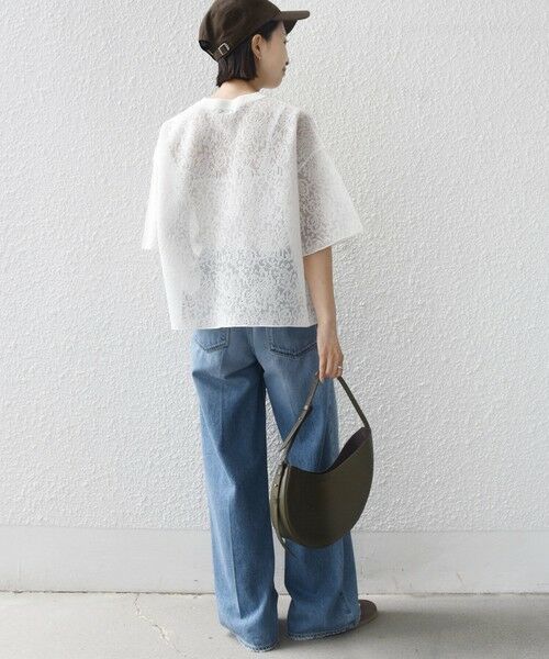 SHIPS / シップス カットソー | 《予約》〈手洗い可能〉レース ジャカード ショートスリーブ カットソー | 詳細3