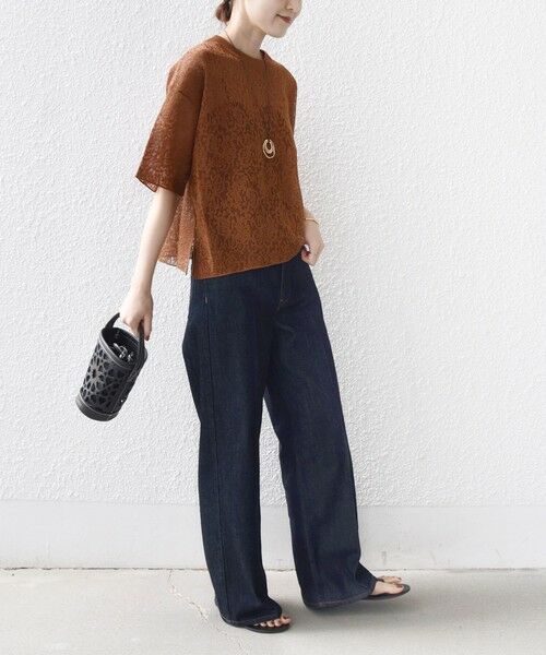 SHIPS / シップス カットソー | 《予約》〈手洗い可能〉レース ジャカード ショートスリーブ カットソー | 詳細14