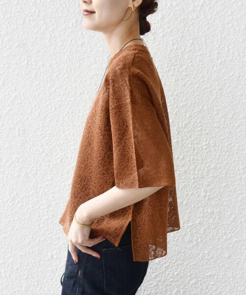 SHIPS / シップス カットソー | 《予約》〈手洗い可能〉レース ジャカード ショートスリーブ カットソー | 詳細15