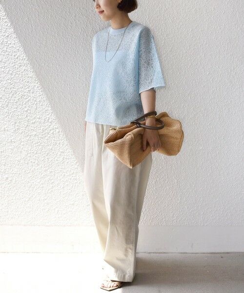 SHIPS / シップス カットソー | 《予約》〈手洗い可能〉レース ジャカード ショートスリーブ カットソー | 詳細22