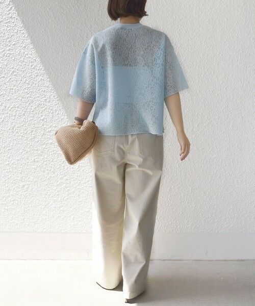 SHIPS / シップス カットソー | 《予約》〈手洗い可能〉レース ジャカード ショートスリーブ カットソー | 詳細23