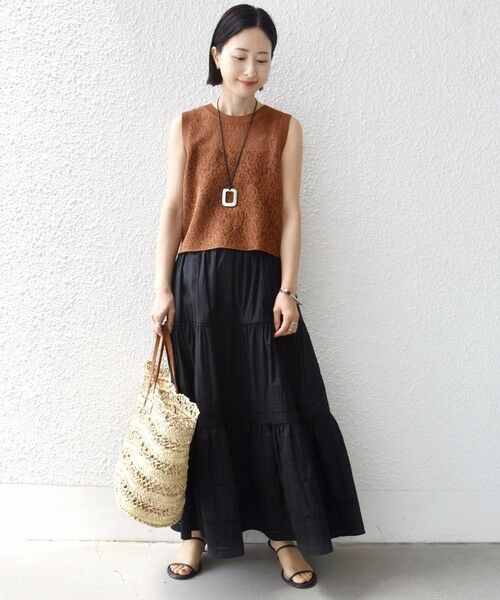 SHIPS / シップス カットソー（半袖以外） | 《予約》〈手洗い可能〉レース ジャカード 2WAY ノースリーブ カットソー | 詳細12