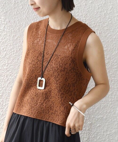 SHIPS / シップス カットソー（半袖以外） | 《予約》〈手洗い可能〉レース ジャカード 2WAY ノースリーブ カットソー | 詳細16