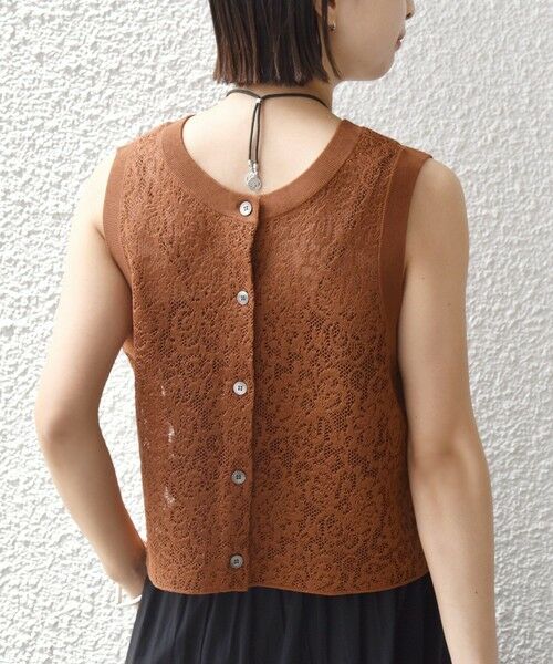 SHIPS / シップス カットソー（半袖以外） | 《予約》〈手洗い可能〉レース ジャカード 2WAY ノースリーブ カットソー | 詳細17