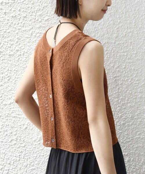 SHIPS / シップス カットソー（半袖以外） | 《予約》〈手洗い可能〉レース ジャカード 2WAY ノースリーブ カットソー | 詳細18