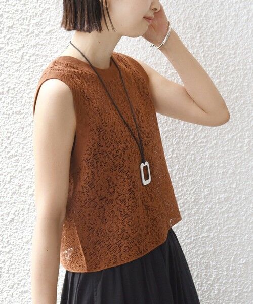 SHIPS / シップス カットソー（半袖以外） | 《予約》〈手洗い可能〉レース ジャカード 2WAY ノースリーブ カットソー | 詳細19