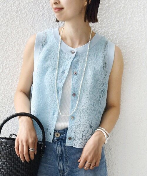 SHIPS / シップス カットソー（半袖以外） | 《予約》〈手洗い可能〉レース ジャカード 2WAY ノースリーブ カットソー | 詳細28