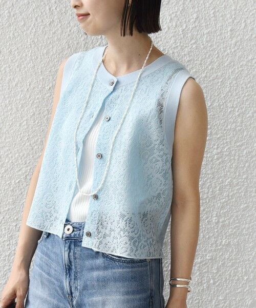 SHIPS / シップス カットソー（半袖以外） | 《予約》〈手洗い可能〉レース ジャカード 2WAY ノースリーブ カットソー | 詳細29