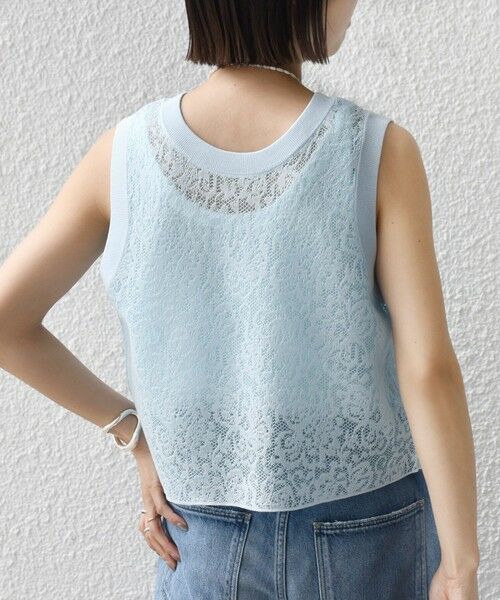 SHIPS / シップス カットソー（半袖以外） | 《予約》〈手洗い可能〉レース ジャカード 2WAY ノースリーブ カットソー | 詳細30