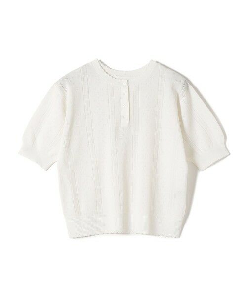 SHIPS / シップス ニット・セーター | 《予約》【WEB限定】〈手洗い可能〉ペーパー ヘンリーネック アイレット ニット | 詳細14