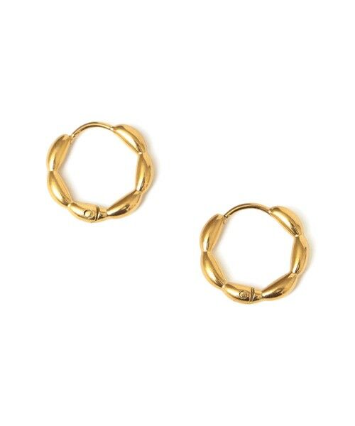 SHIPS / シップス ピアス・イヤリング | ニュアンス ステンレス フープ ピアス（ゴールド）