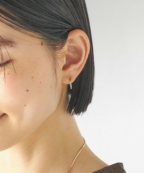 SHIPS / シップス ピアス・イヤリング | ステンレス ジルコニア ミニ フープ ピアス | 詳細1