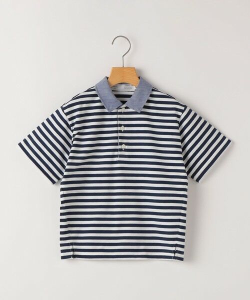SHIPS / シップス ポロシャツ | THYARD:100〜130cm / ボーダー ポロシャツ（ホワイト）