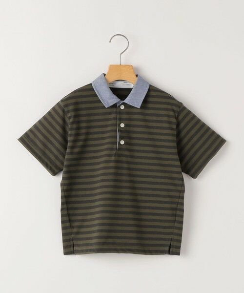SHIPS / シップス ポロシャツ | THYARD:100〜130cm / ボーダー ポロシャツ（ブラウン）